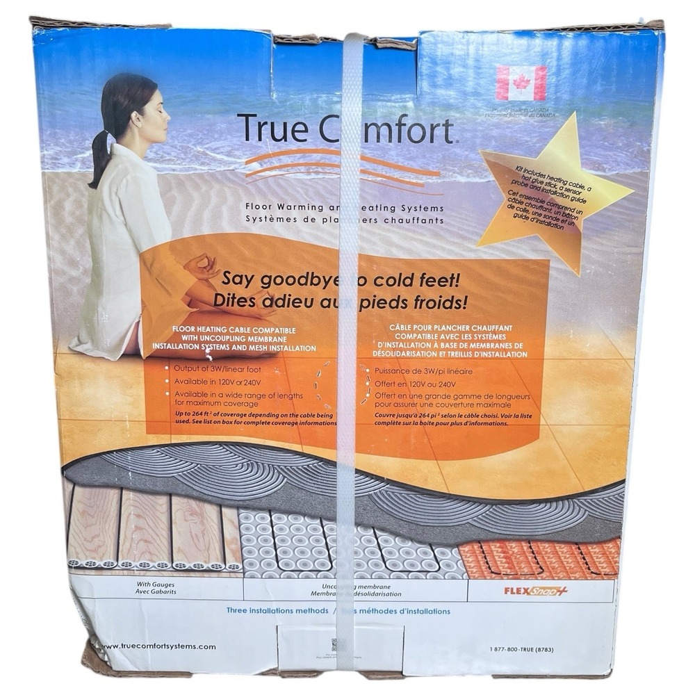 True Comfort PS1203122 Bathroom Kitchen Floor Heating Cable Set 33 SQF - 41 SQF